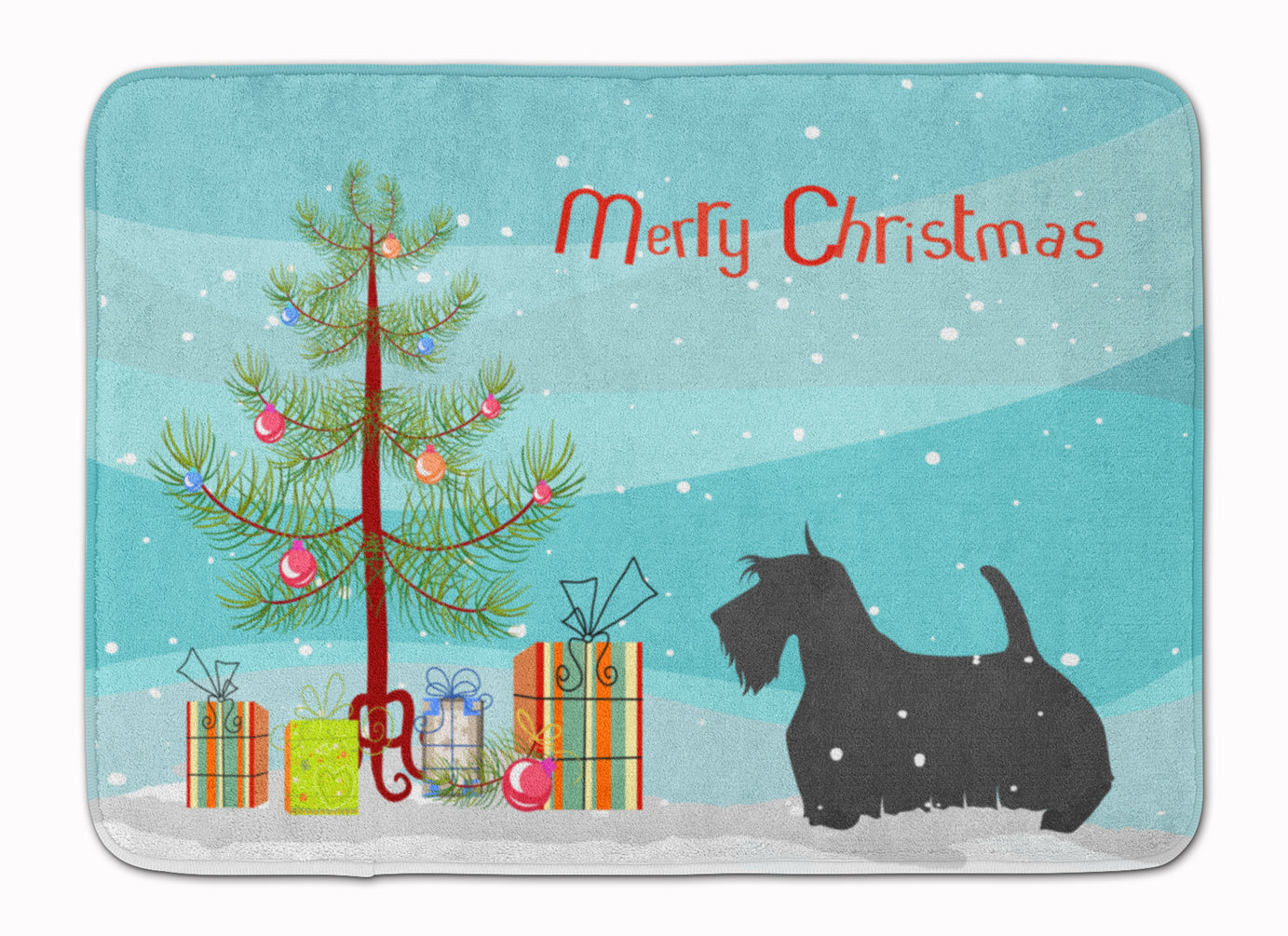 Scottish Terrier Merry Christmas Tree Machine Washable Memory Foam Mat BB2987RUG - the-store.com