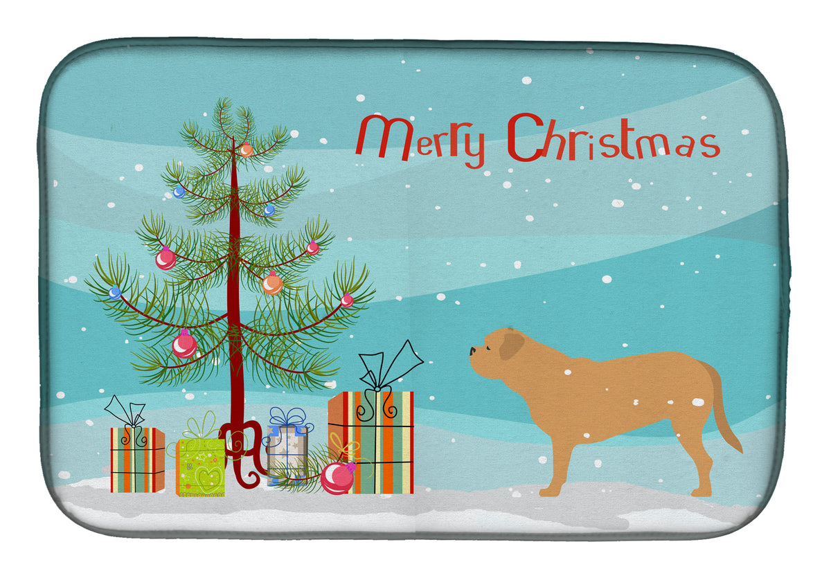 Dogue de Bordeaux Merry Christmas Tree Dish Drying Mat BB2988DDM