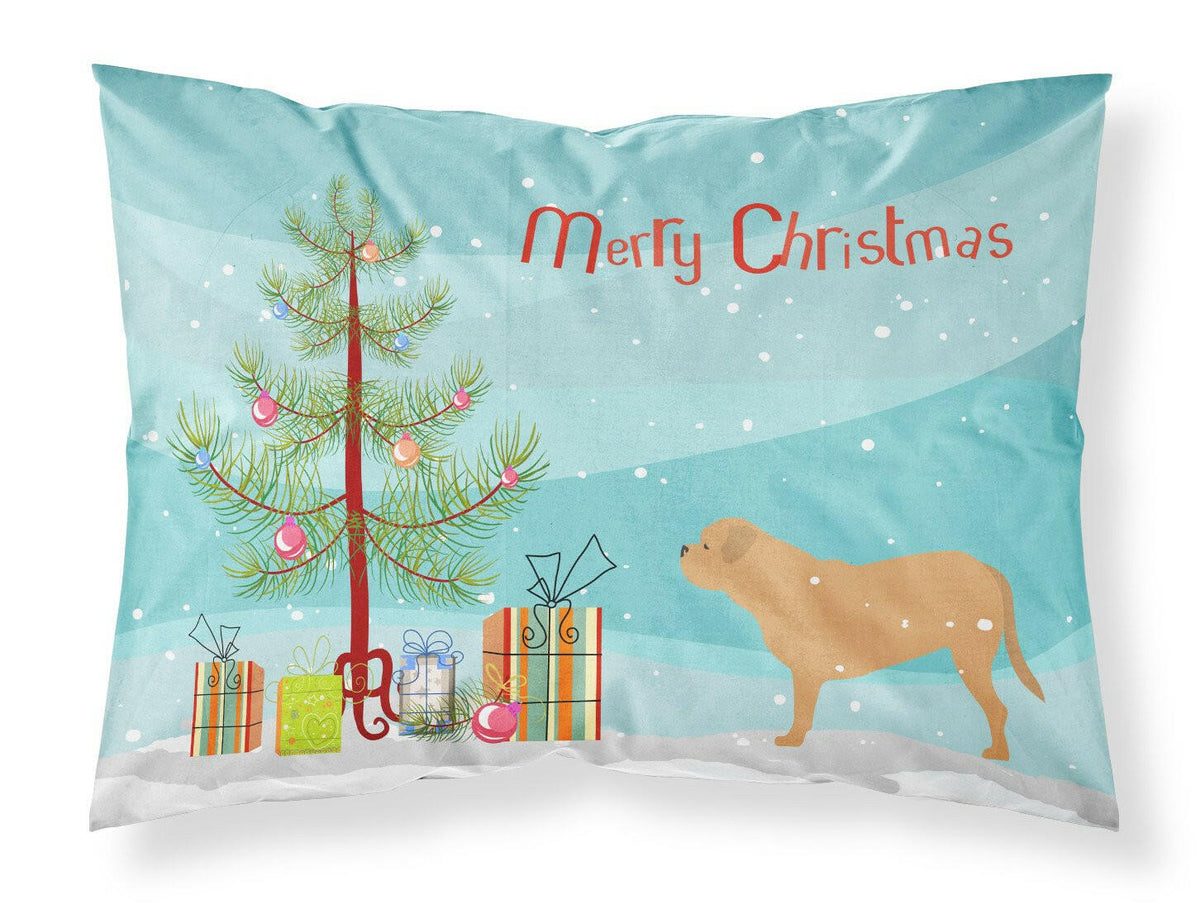 Dogue de Bordeaux Merry Christmas Tree Fabric Standard Pillowcase BB2988PILLOWCASE by Caroline&#39;s Treasures