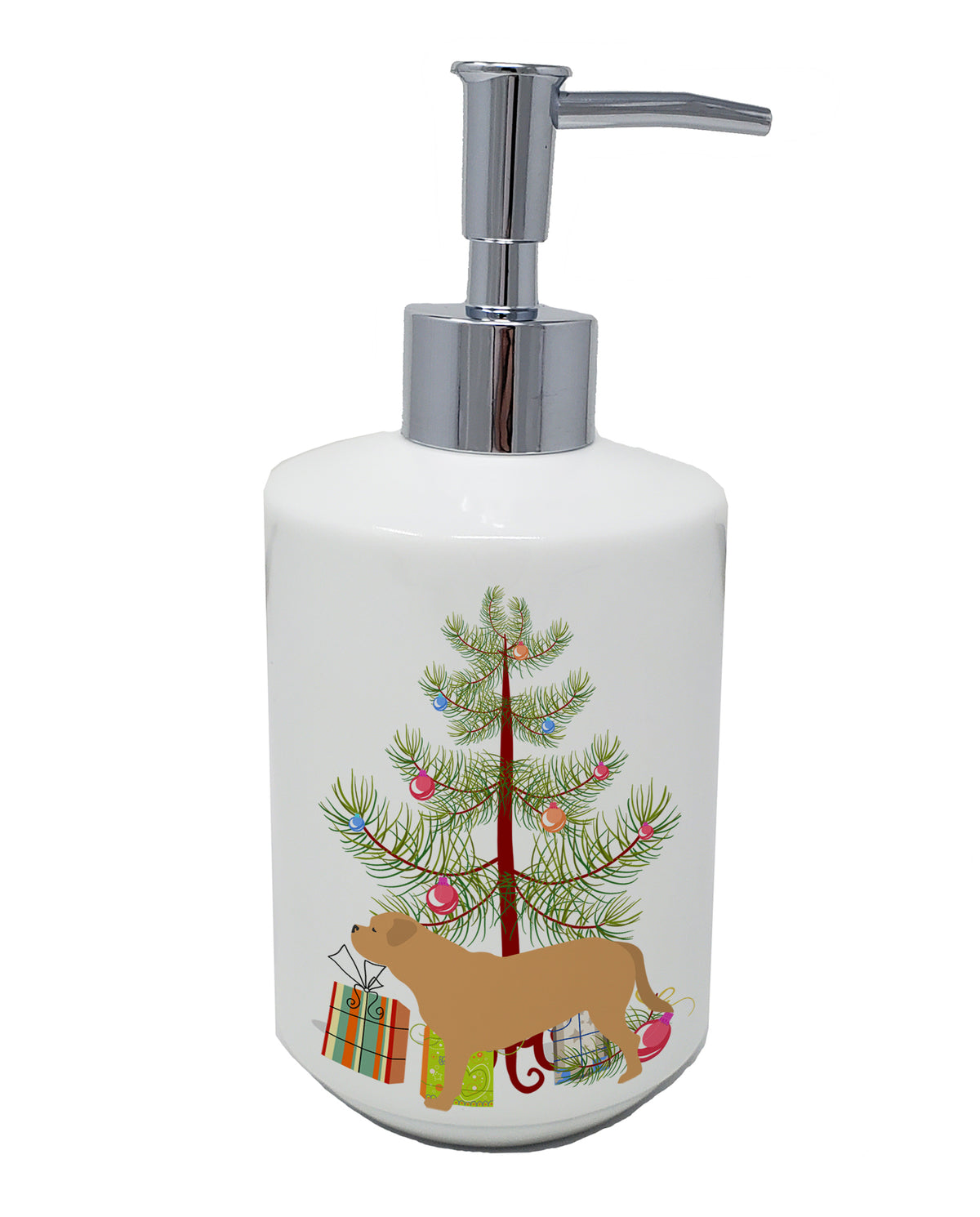 Buy this Dogue de Bordeaux Merry Christmas Tree Ceramic Soap Dispenser