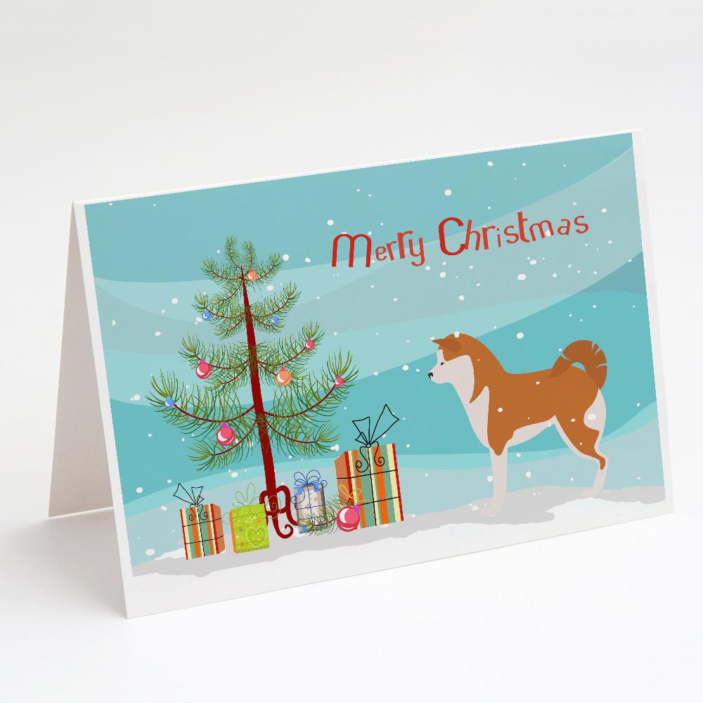 Buy this Akita Merry Christmas Tree Greeting Cards and Envelopes Pack of 8