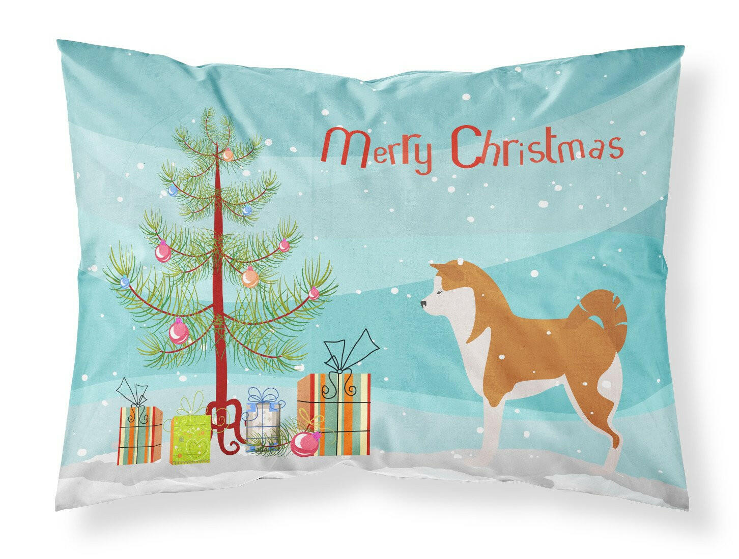 Akita Merry Christmas Tree Fabric Standard Pillowcase BB2990PILLOWCASE by Caroline's Treasures