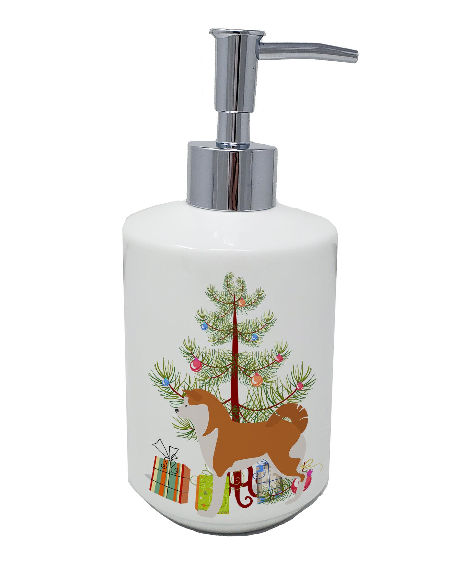 Buy this Akita Merry Christmas Tree Ceramic Soap Dispenser