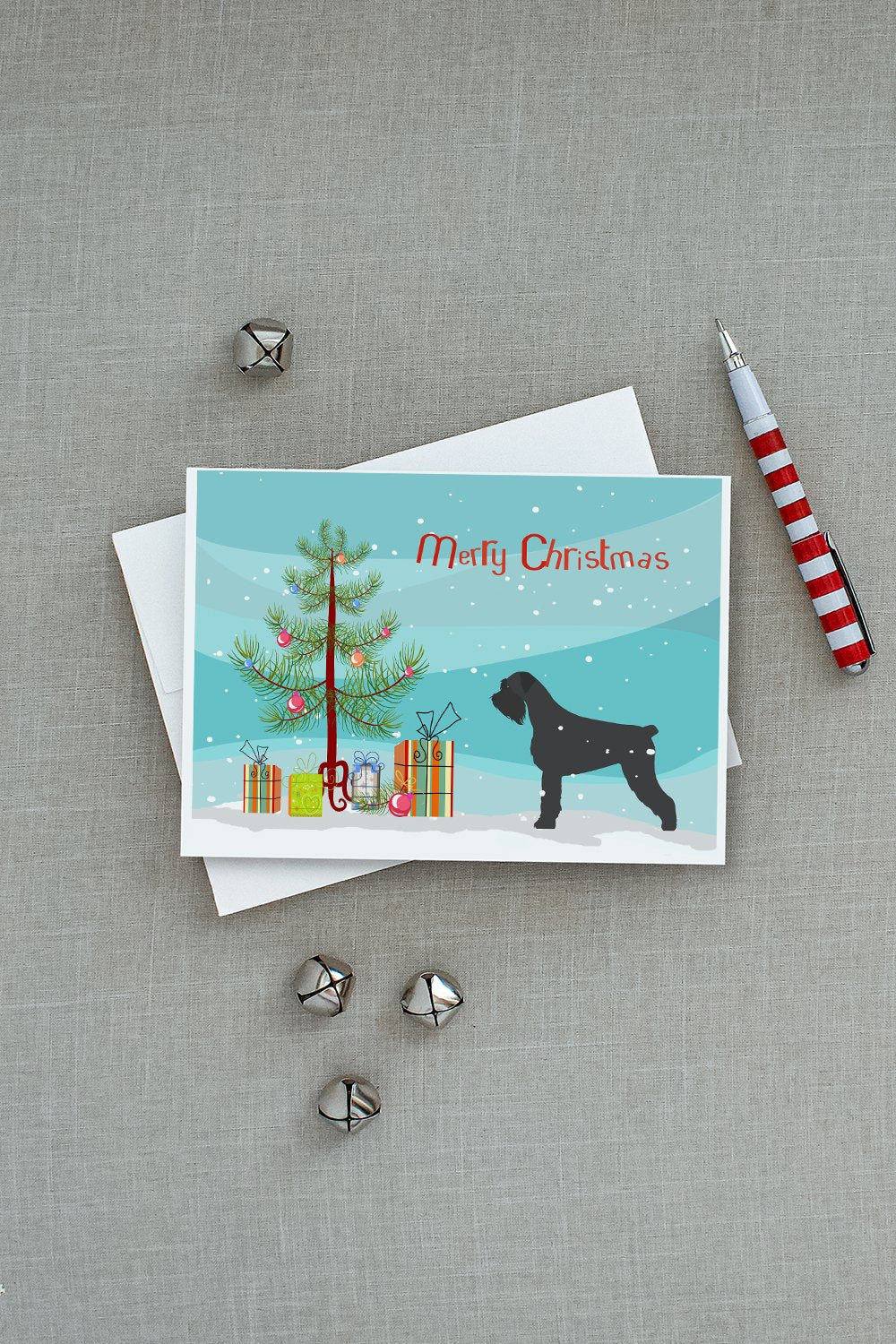 Giant Schnauzer Merry Christmas Tree Greeting Cards and Envelopes Pack of 8 - the-store.com