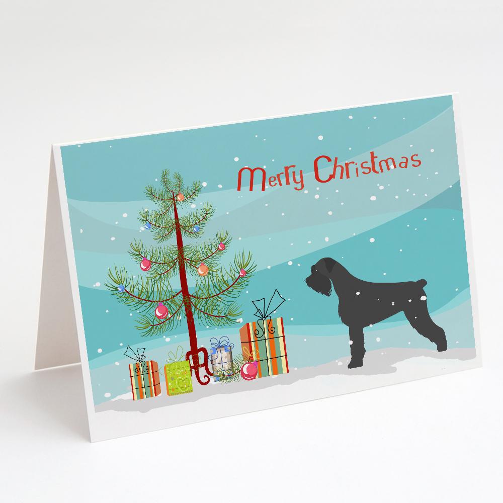 Buy this Giant Schnauzer Merry Christmas Tree Greeting Cards and Envelopes Pack of 8