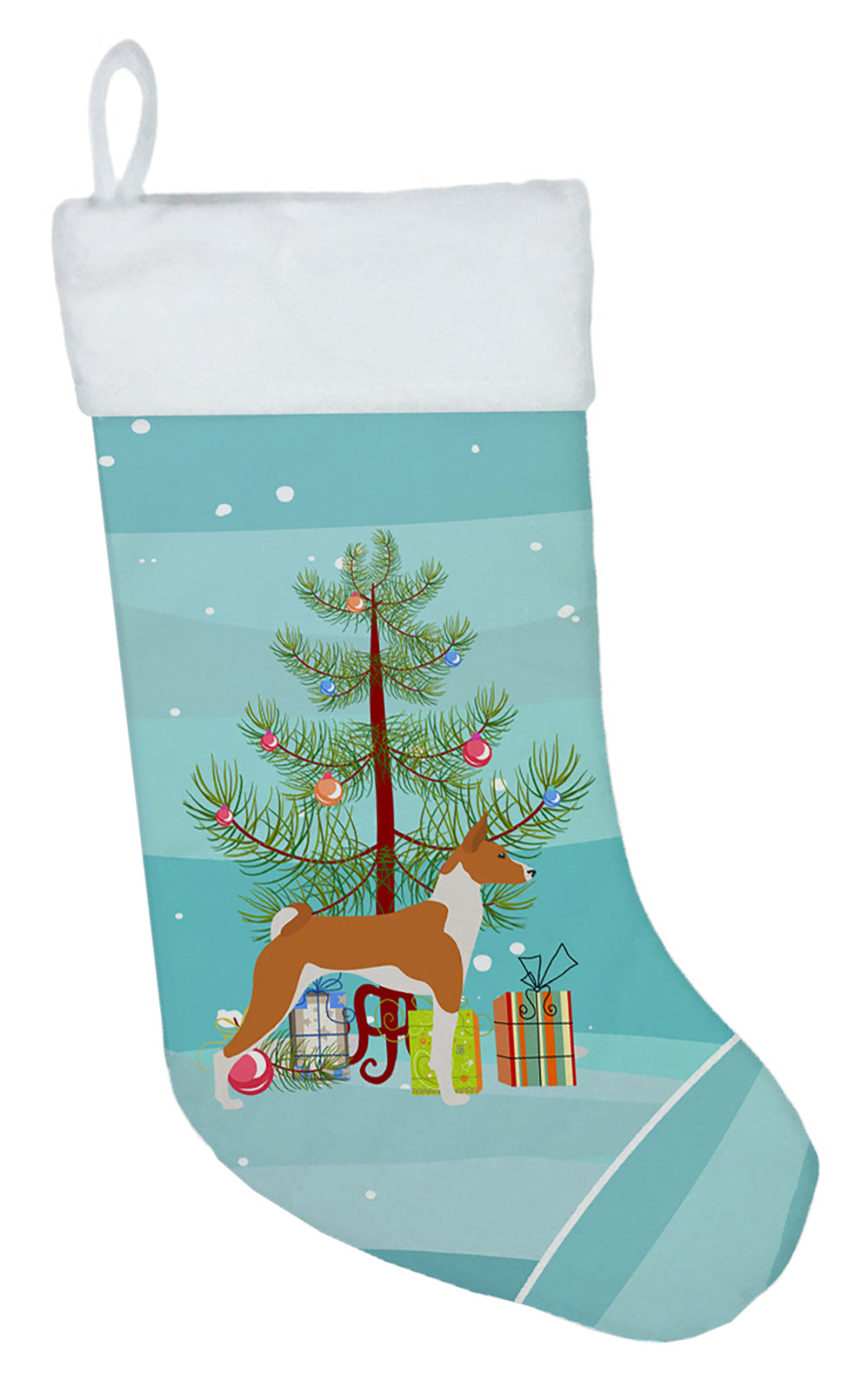 Basenji Merry Christmas Tree Christmas Stocking BB2992CS