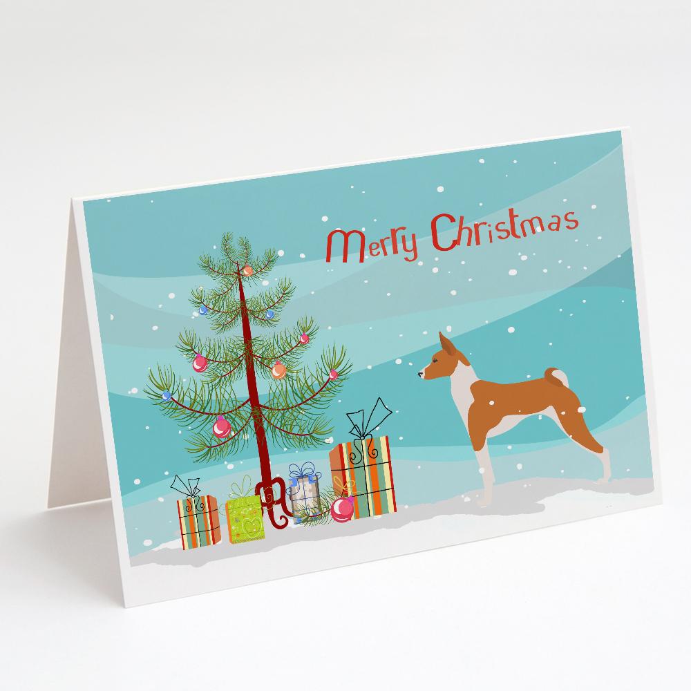 Buy this Basenji Merry Christmas Tree Greeting Cards and Envelopes Pack of 8