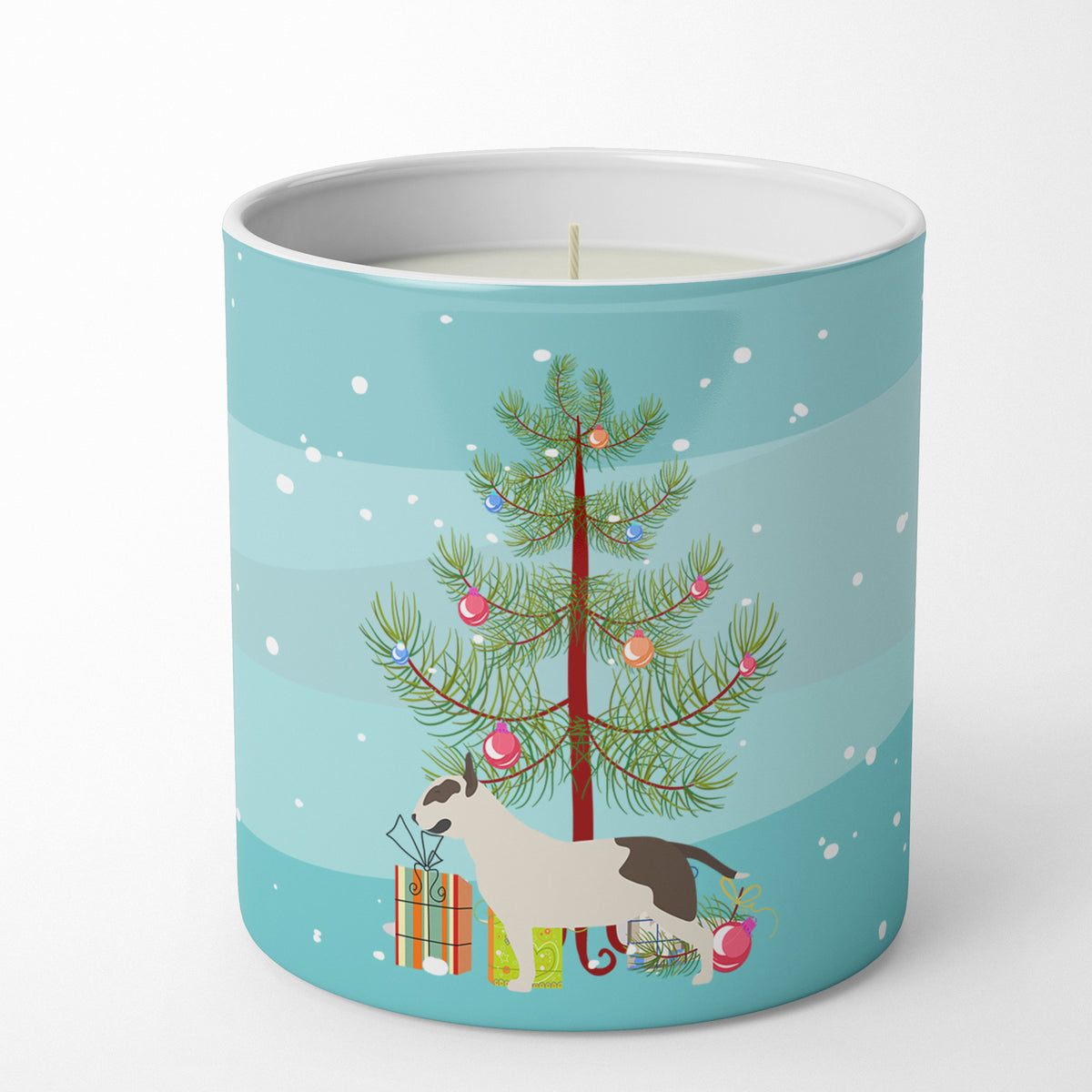 Buy this Bull Terrier Merry Christmas Tree 10 oz Decorative Soy Candle