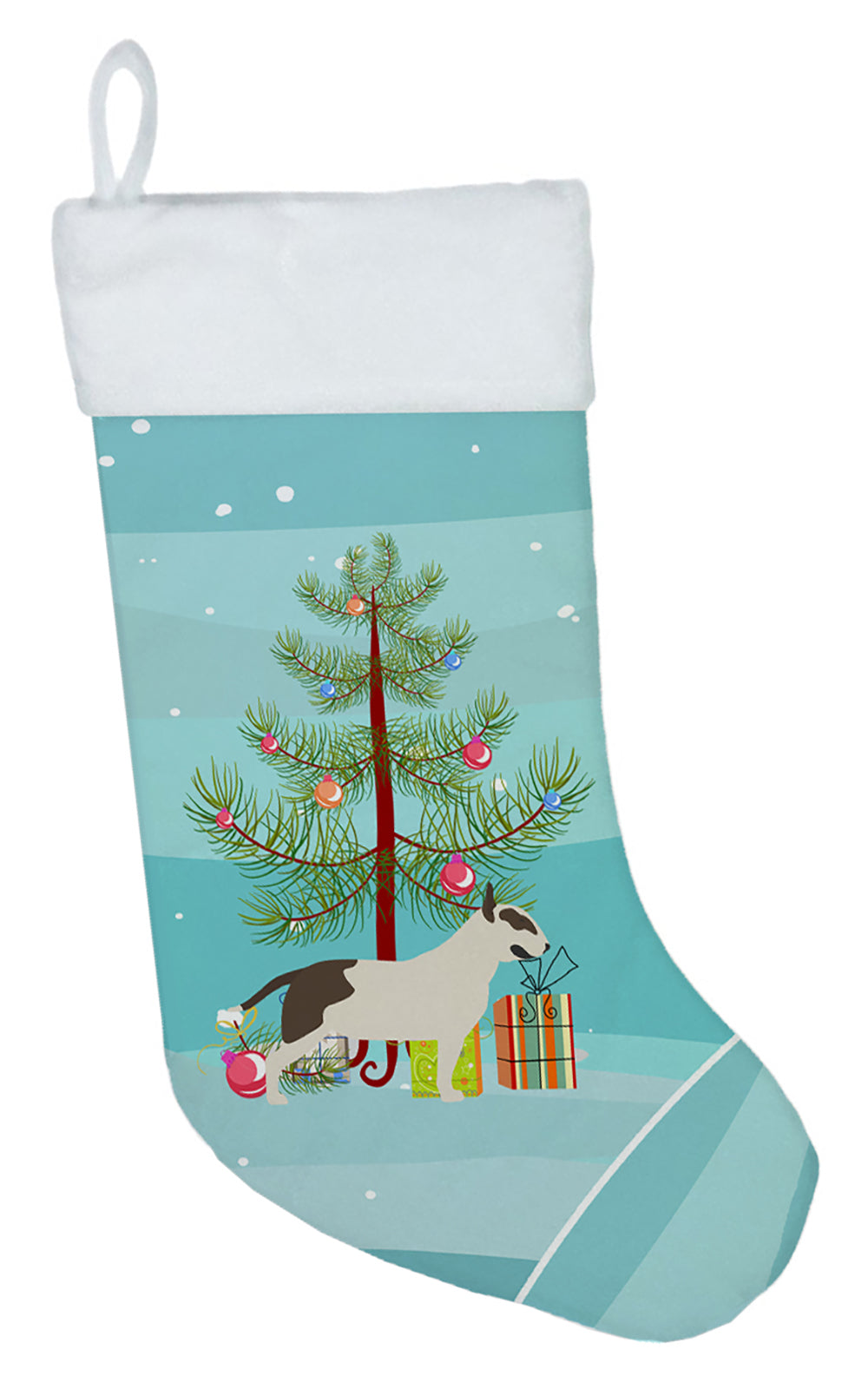 Bull Terrier Merry Christmas Tree Christmas Stocking BB2996CS