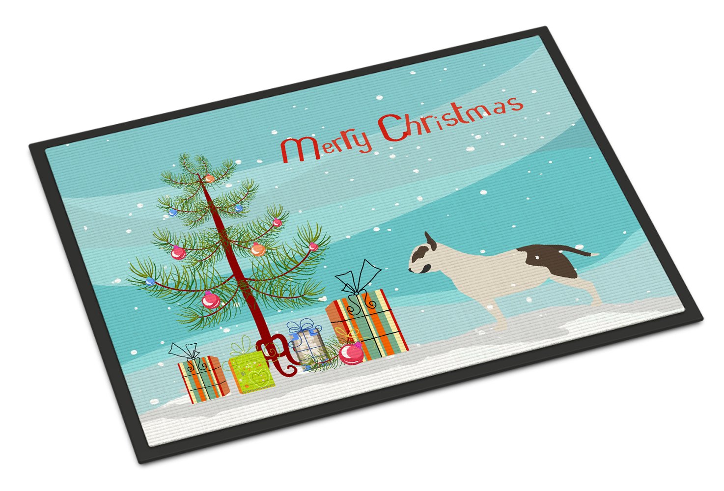 Bull Terrier Merry Christmas Tree Indoor or Outdoor Mat 24x36 BB2996JMAT by Caroline's Treasures