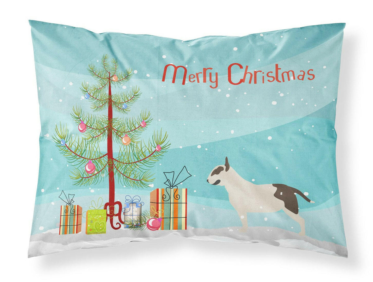 Bull Terrier Merry Christmas Tree Fabric Standard Pillowcase BB2996PILLOWCASE by Caroline&#39;s Treasures