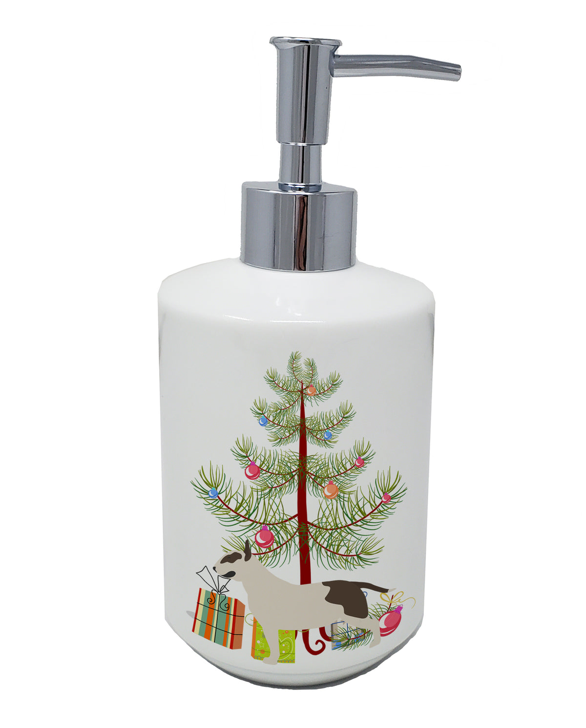 Buy this Bull Terrier Merry Christmas Tree Ceramic Soap Dispenser