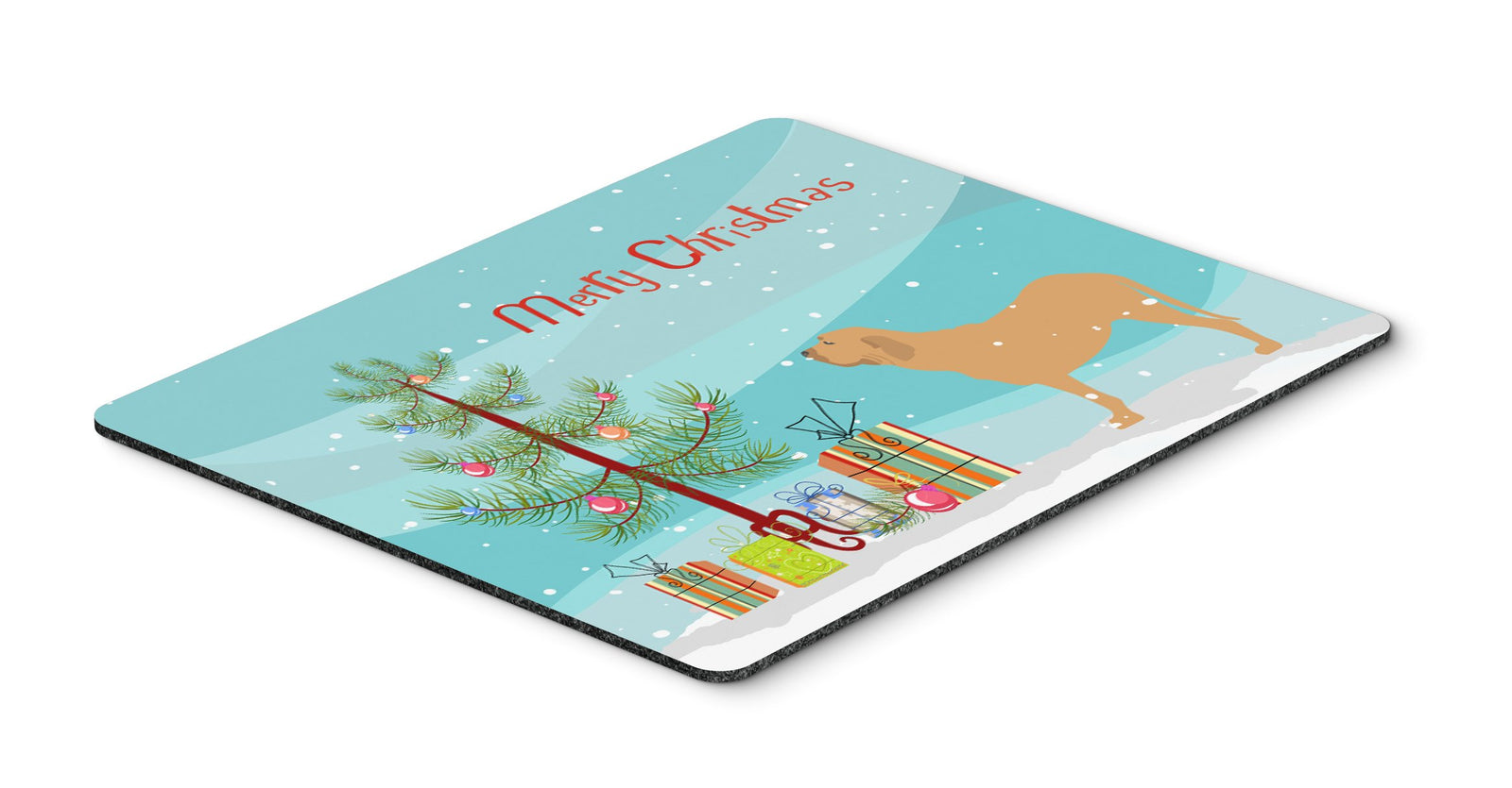 Fila Brasileiro Merry Christmas Tree Mouse Pad, Hot Pad or Trivet by Caroline's Treasures