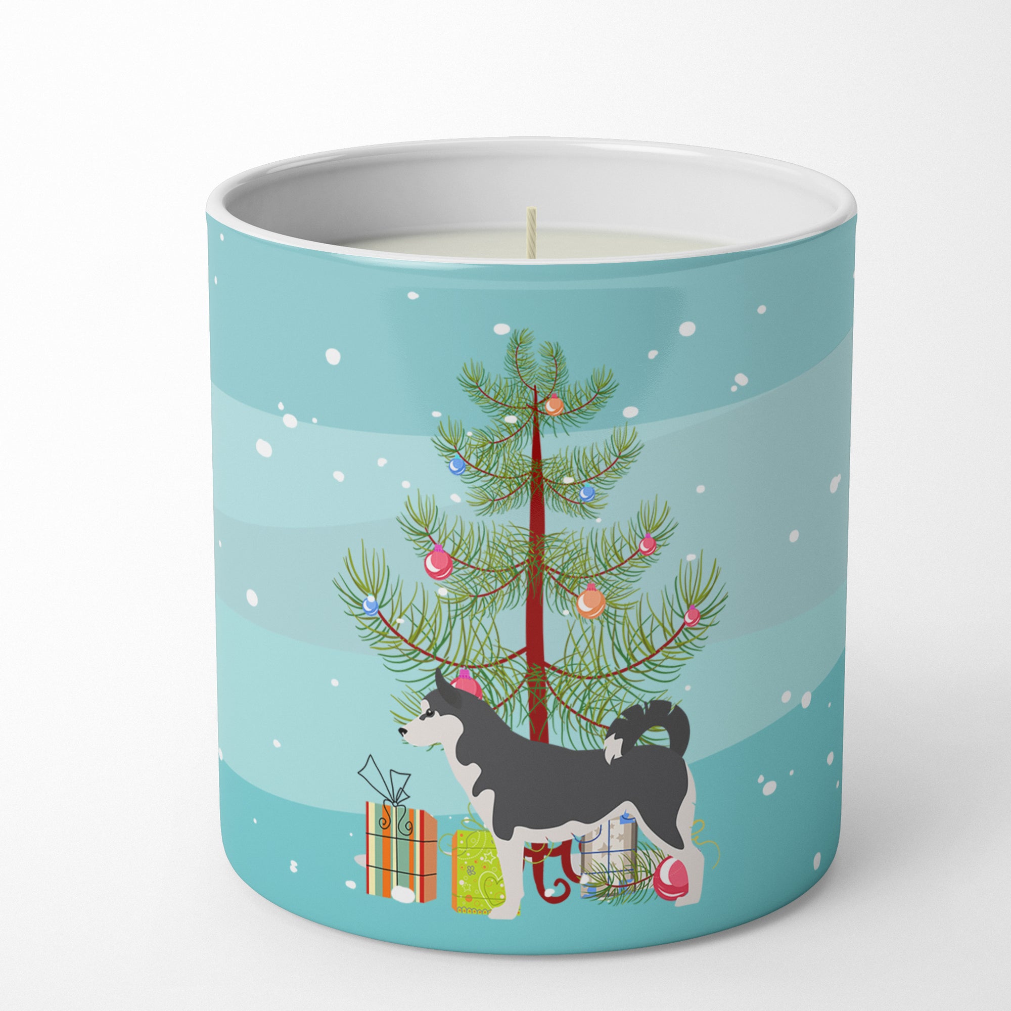 Buy this Siberian Husky Merry Christmas Tree 10 oz Decorative Soy Candle