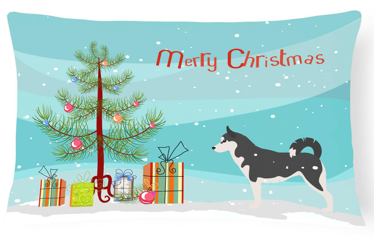 Siberian Husky Merry Christmas Tree Canvas Fabric Decorative Pillow BB2998PW1216 by Caroline&#39;s Treasures