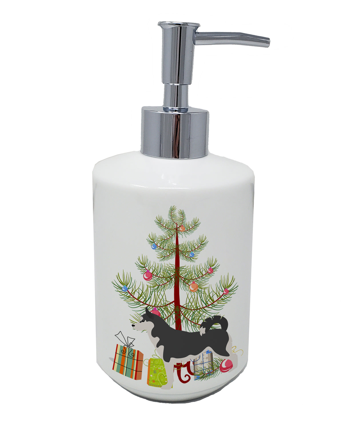 Buy this Siberian Husky Merry Christmas Tree Ceramic Soap Dispenser