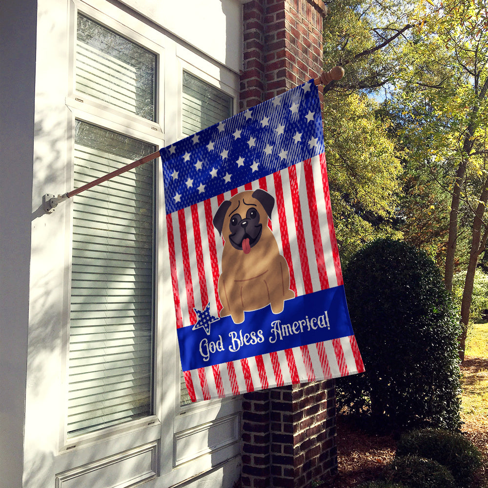 Patriotic USA Pug Brown Flag Canvas House Size BB3000CHF  the-store.com.