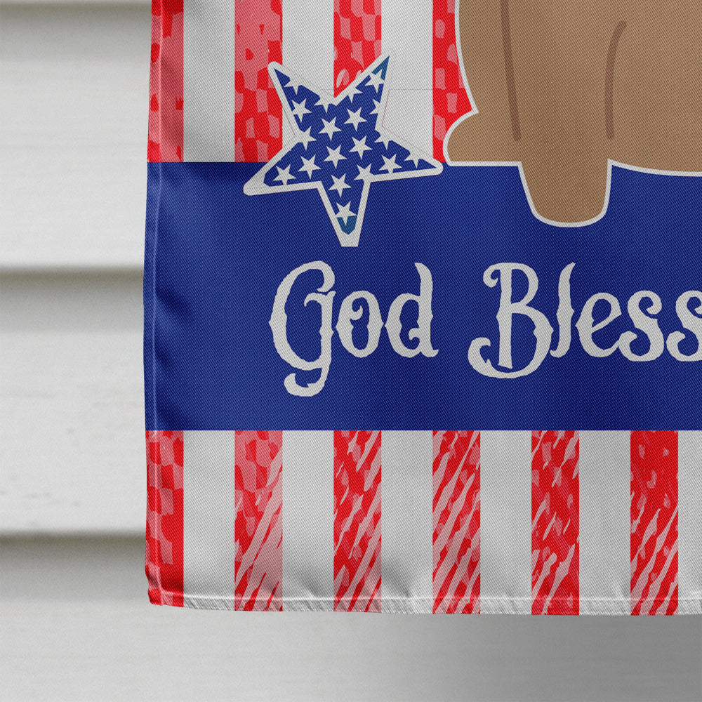 Patriotic USA Pug Brown Flag Canvas House Size BB3000CHF