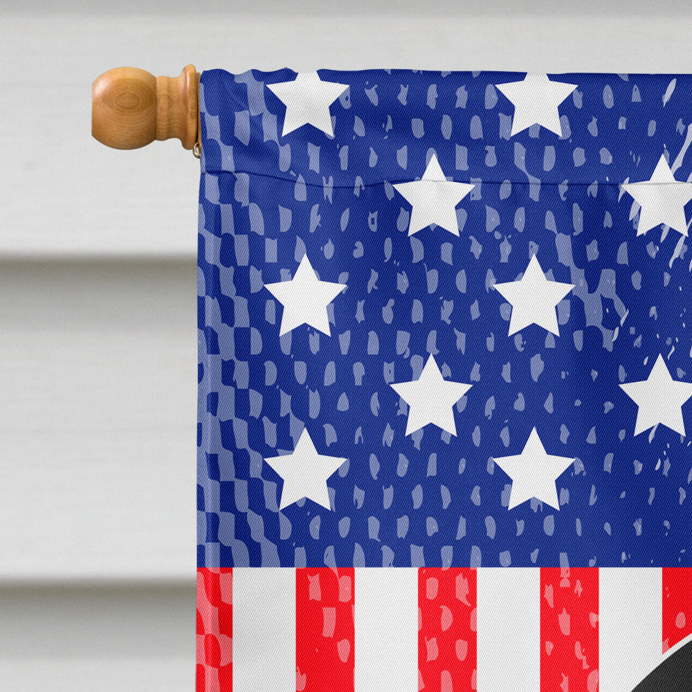 Patriotic USA Pug Black Flag Canvas House Size BB3001CHF  the-store.com.