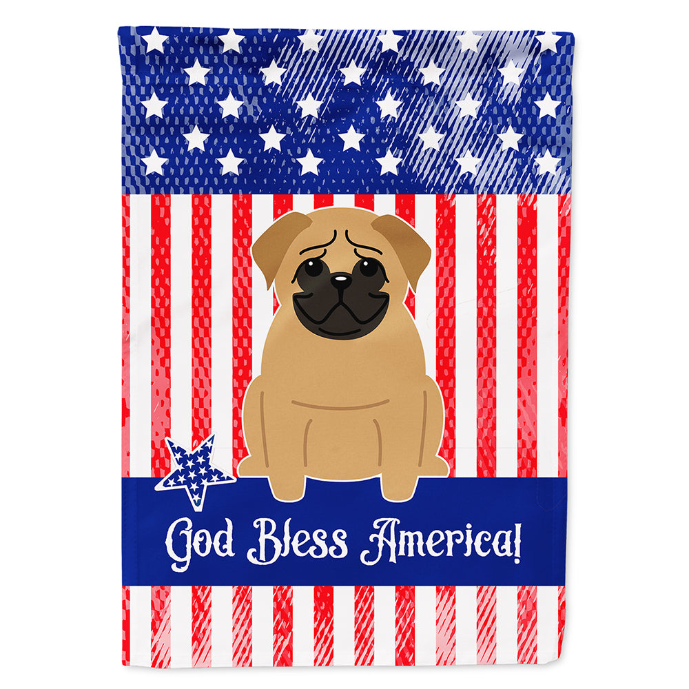 Patriotic USA Pug Brown Flag Canvas House Size BB3002CHF