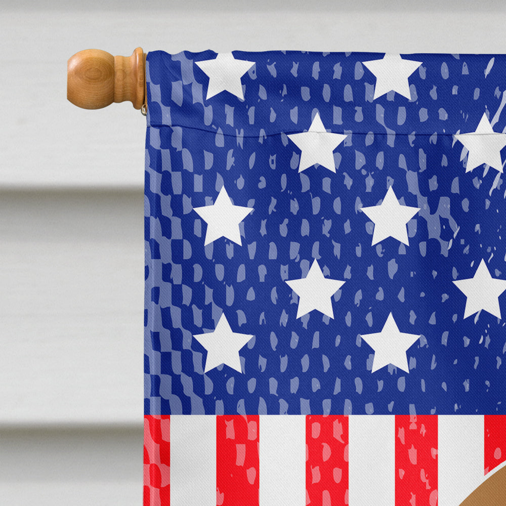 Patriotic USA Pug Brown Flag Canvas House Size BB3002CHF