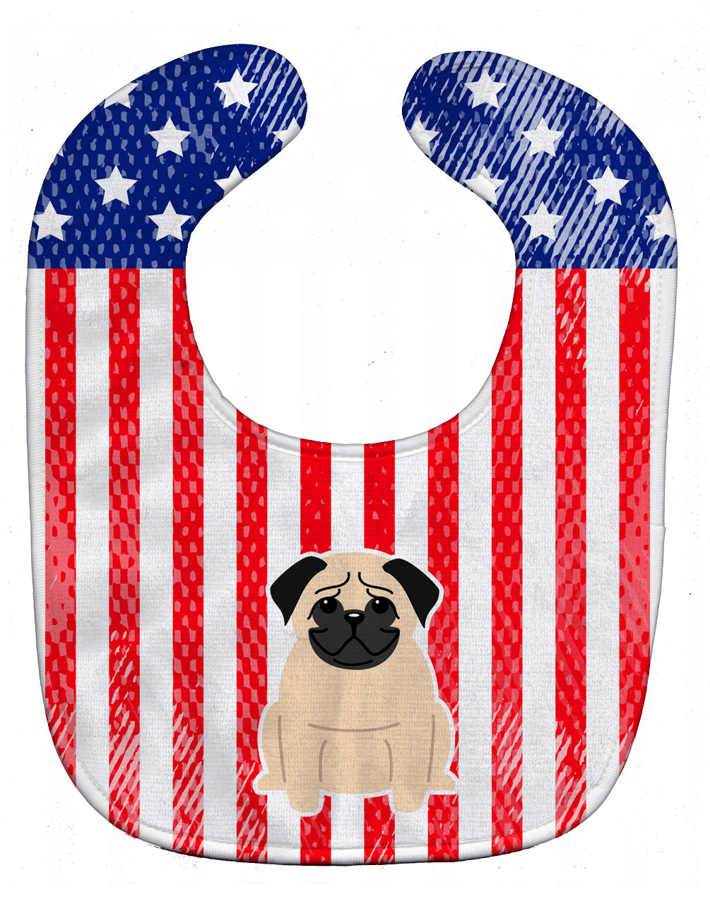 Patriotic USA Pug Fawn Baby Bib BB3003BIB - the-store.com