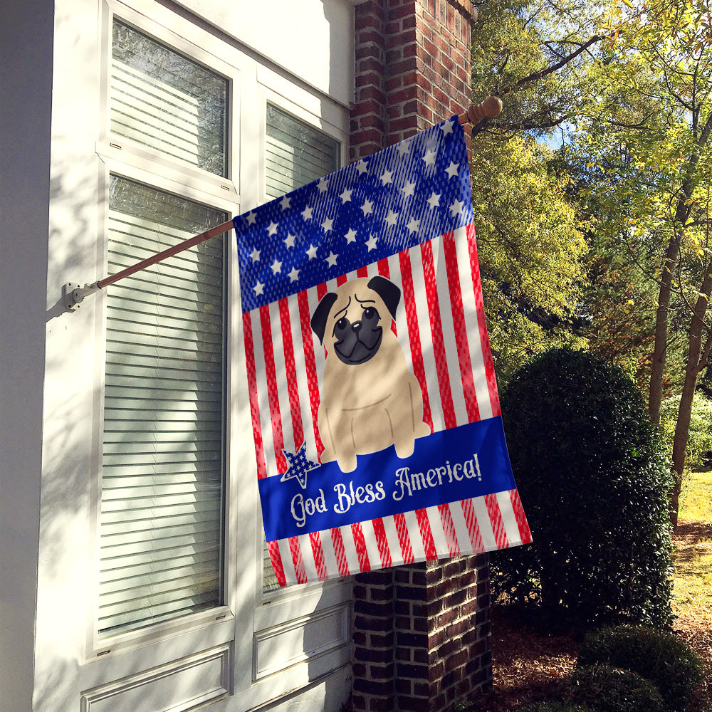 Patriotic USA Pug Fawn Flag Canvas House Size BB3003CHF