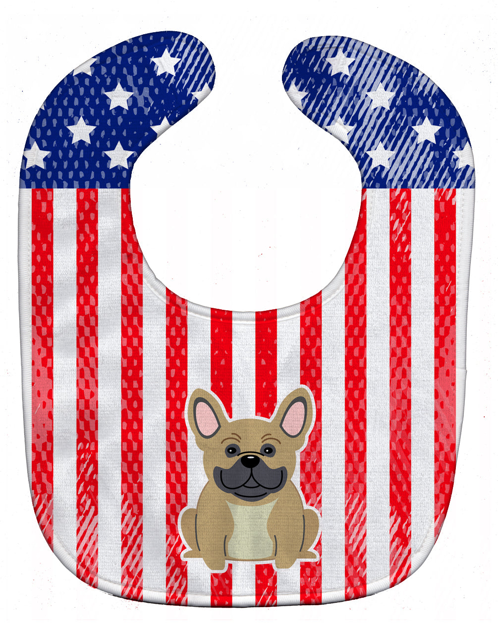 Patriotic USA French Bulldog Cream Baby Bib BB3005BIB - the-store.com