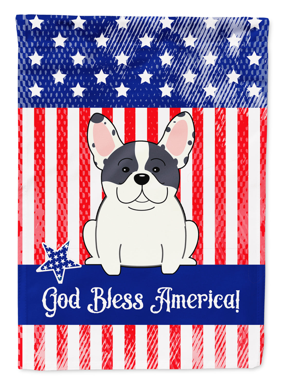 Patriotic USA French Bulldog Piebald Flag Garden Size BB3006GF