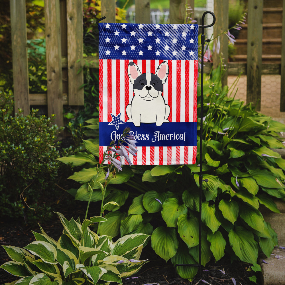 Patriotic USA French Bulldog Piebald Flag Garden Size BB3006GF  the-store.com.
