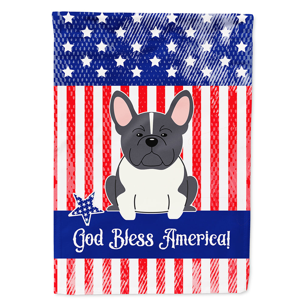 Patriotic USA French Bulldog Black White Flag Canvas House Size BB3007CHF