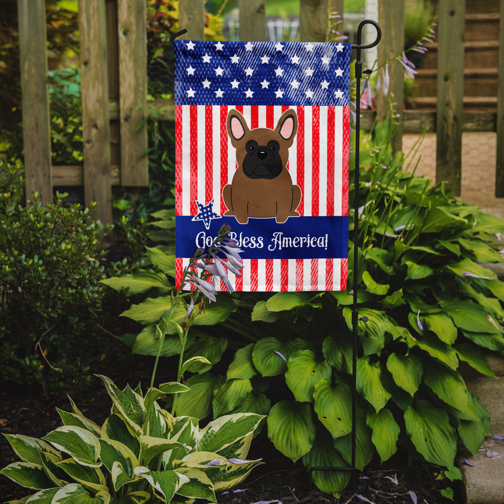 Patriotic USA French Bulldog Brown Flag Garden Size  the-store.com.