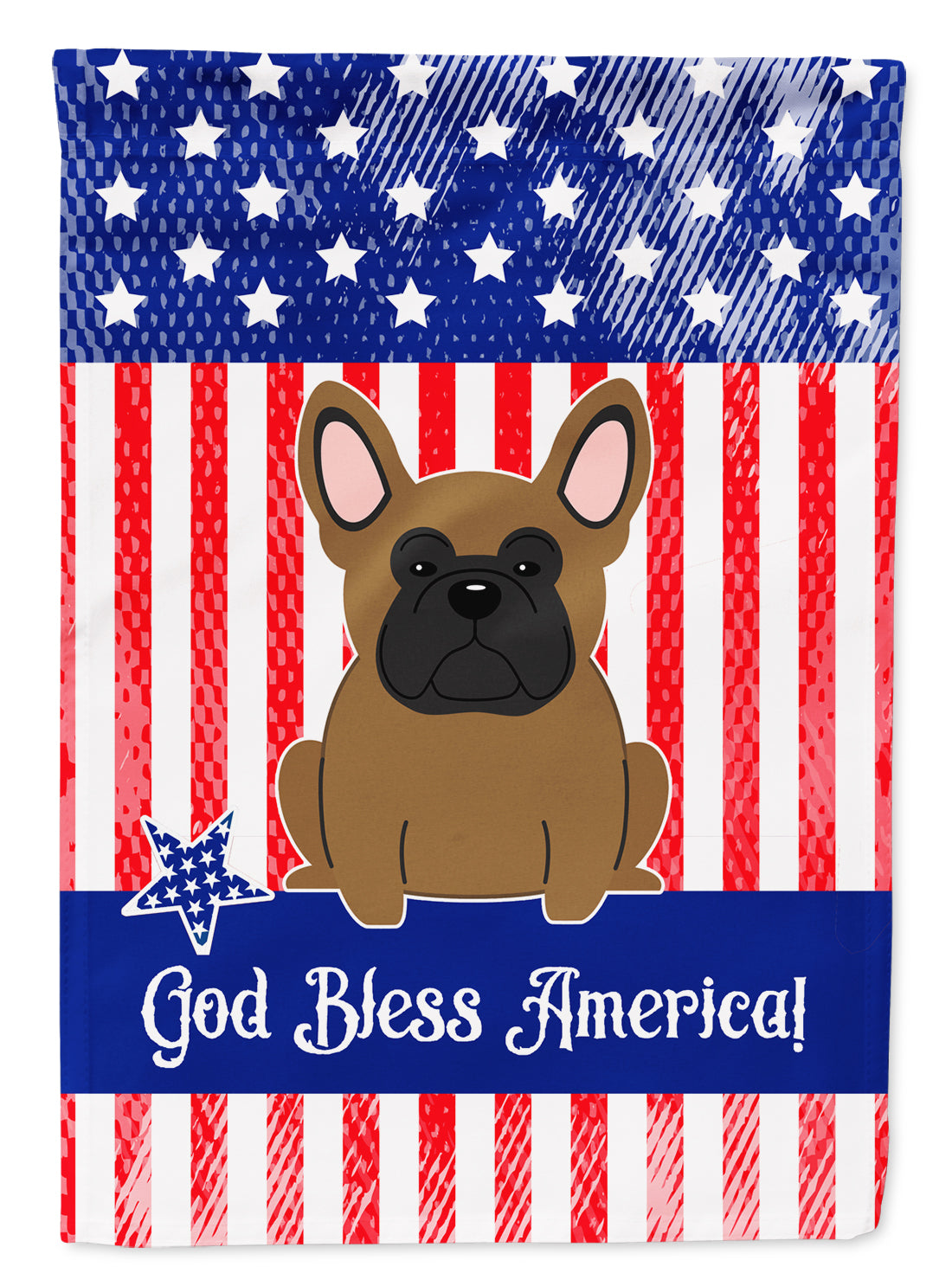 Patriotic USA French Bulldog Brown Flag Garden Size