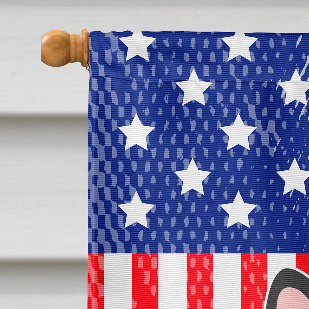 Patriotic USA French Bulldog Black Flag Canvas House Size