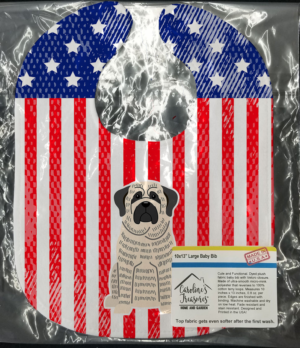 Patriotic USA Mastiff Brindle White Baby Bib BB3011BIB - the-store.com