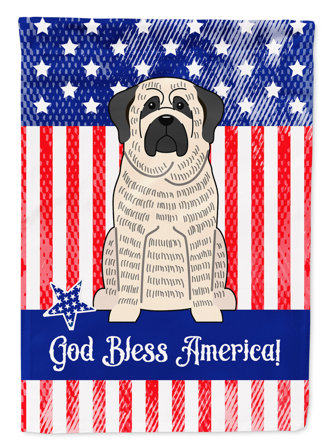 Patriotic USA Mastiff Brindle White Flag Garden Size BB3011GF