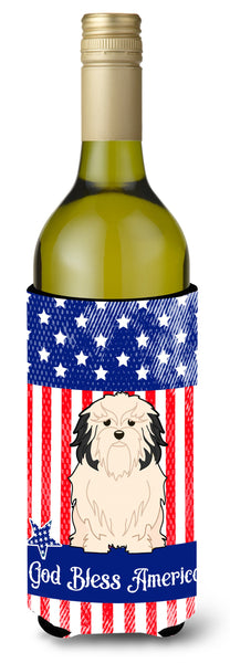 Patriotic USA Lowchen Wine Bottle Beverage Insulator Hugger by Caroline's Treasures
