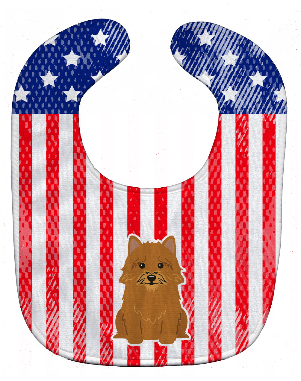 Patriotic USA Norwich Terrier Baby Bib BB3015BIB - the-store.com