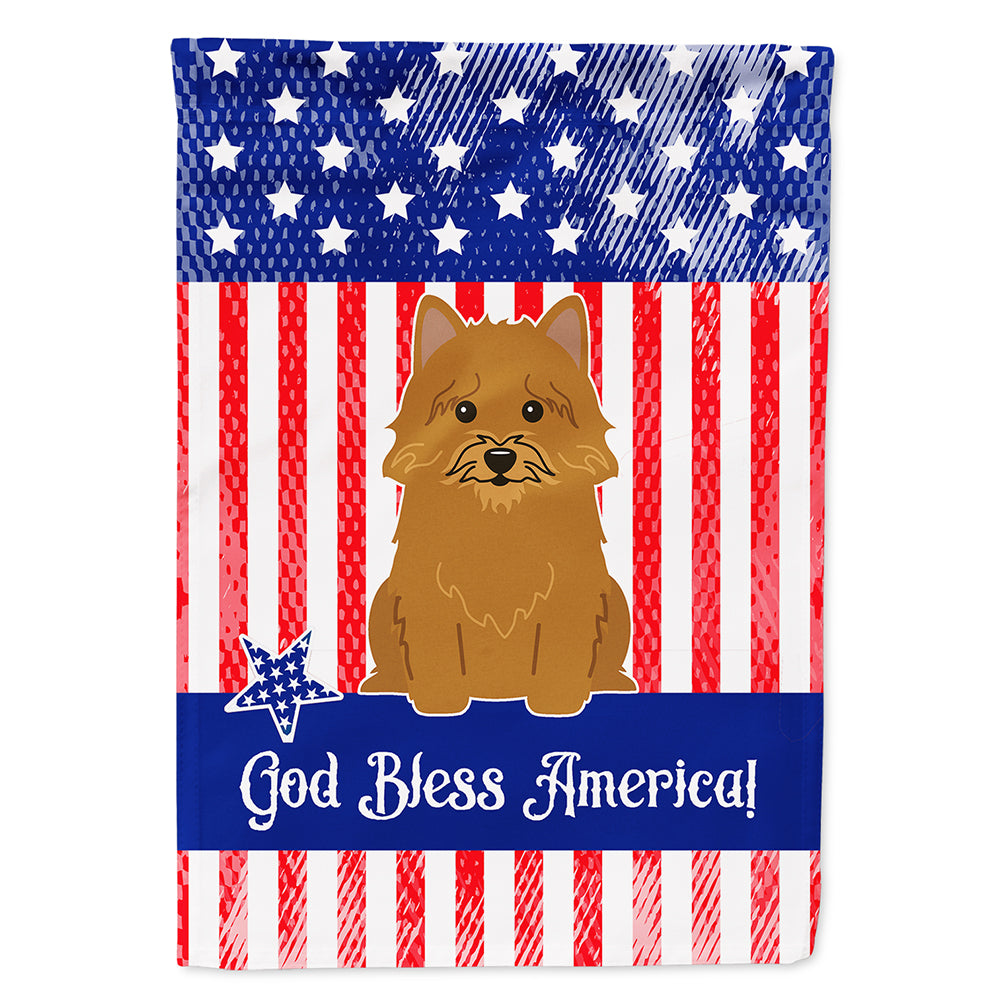 Patriotic USA Norwich Terrier Flag Canvas House Size BB3015CHF