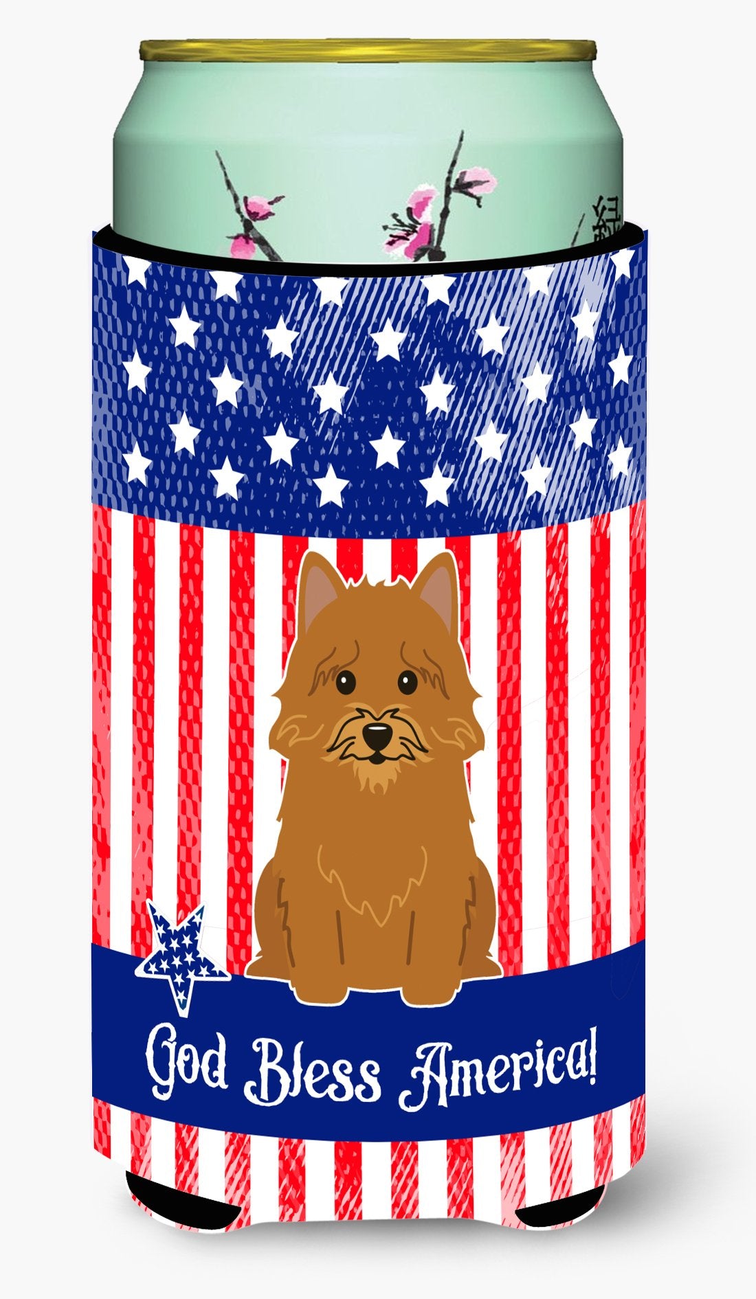 Patriotic USA Norwich Terrier Tall Boy Beverage Insulator Hugger by Caroline&#39;s Treasures