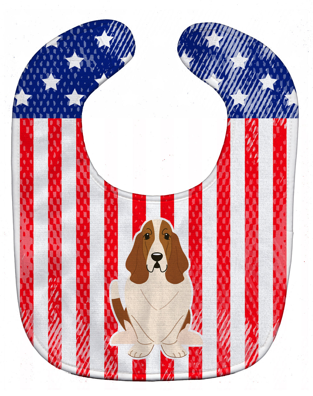 Patriotic USA Basset Hound Baby Bib BB3016BIB - the-store.com