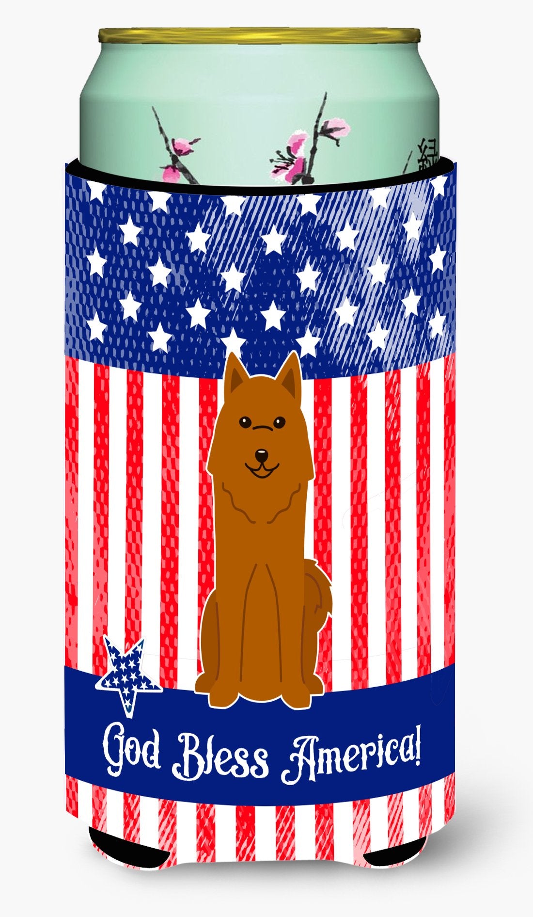 Patriotic USA Karelian Bear Dog Tall Boy Beverage Insulator Hugger by Caroline&#39;s Treasures