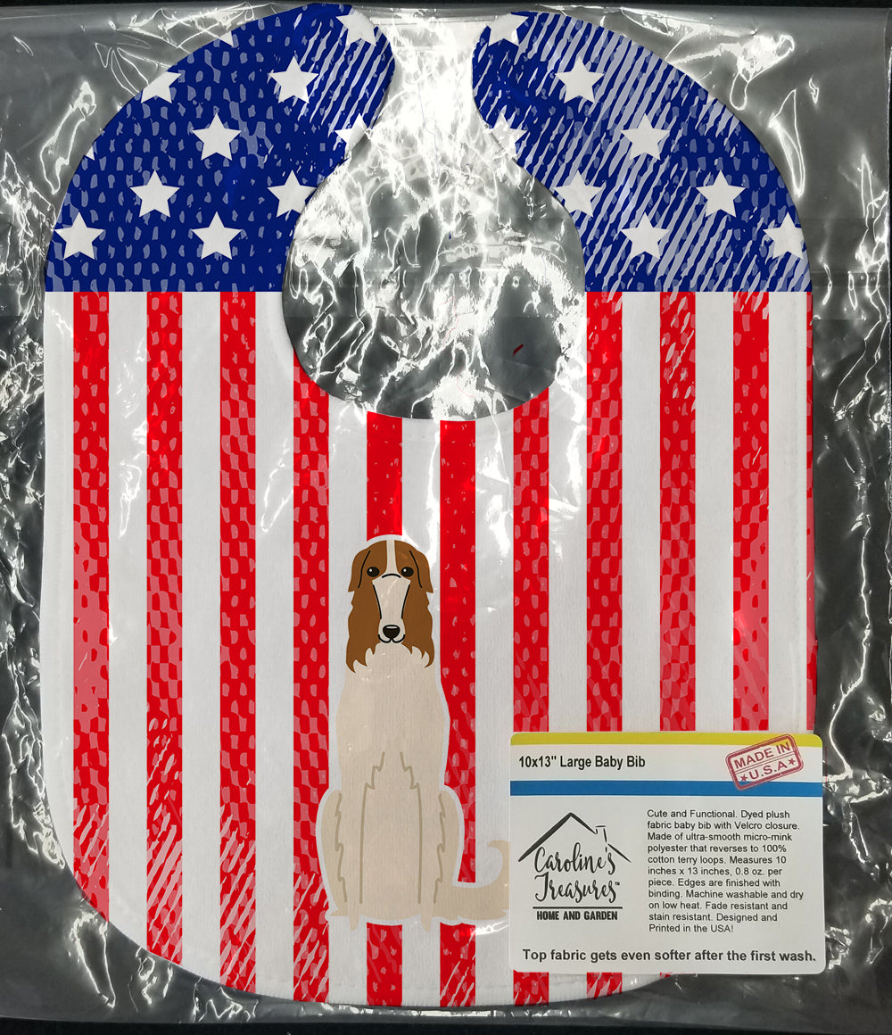 Patriotic USA Borzoi Baby Bib BB3018BIB - the-store.com