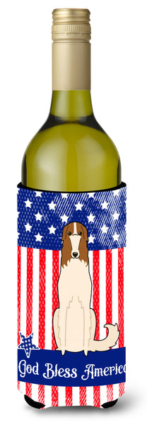 Patriotic USA Borzoi Wine Bottle Beverge Insulator Hugger BB3018LITERK by Caroline's Treasures