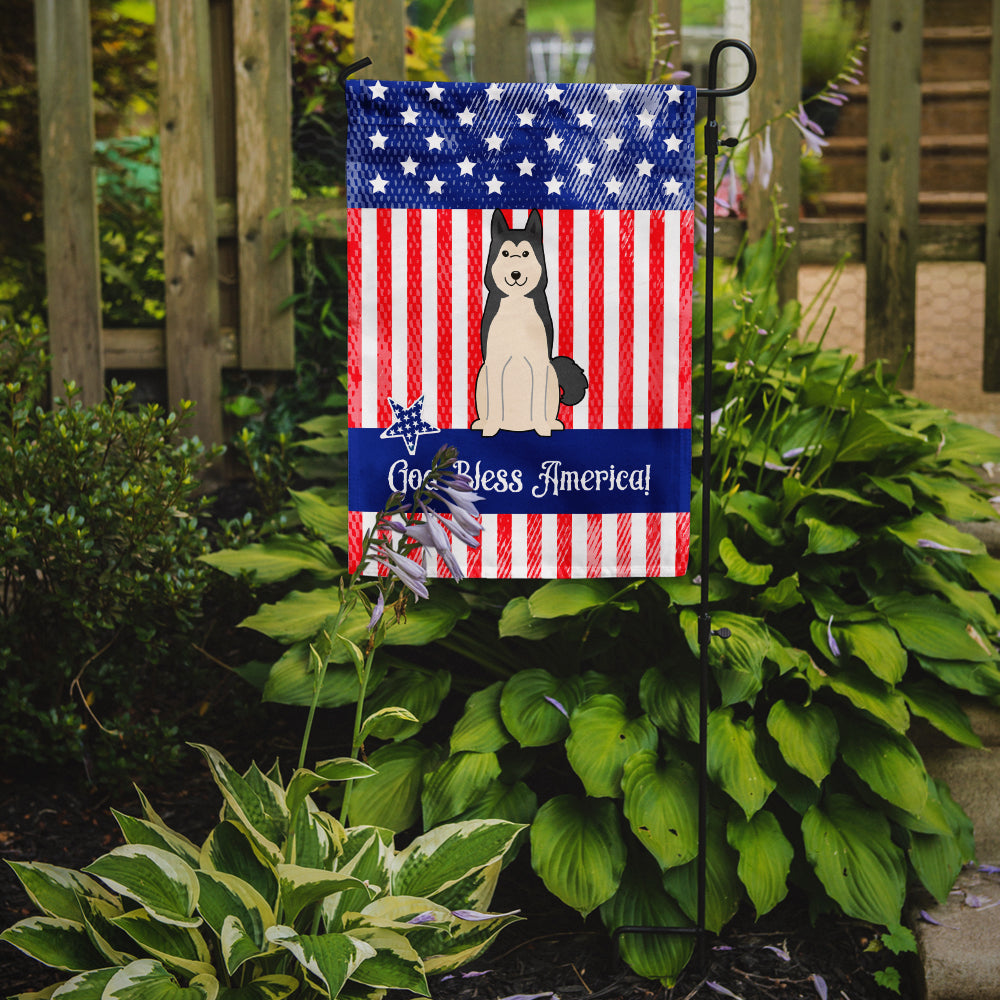 Caroline's Treasures Patriotic USA West Siberian Laika Spitz Garden Flag - Outdoor Decorative Yard Flag