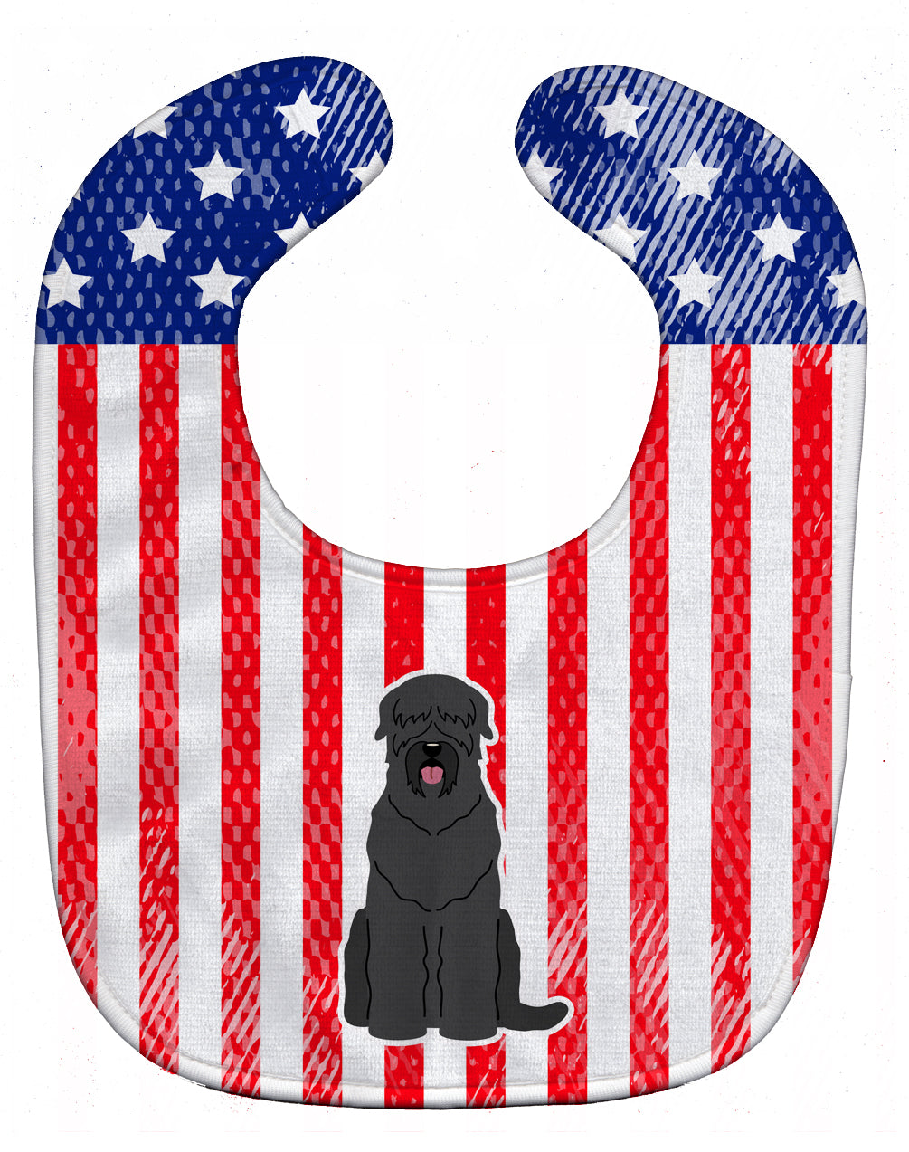 Patriotic USA Black Russian Terrier Baby Bib BB3021BIB - the-store.com