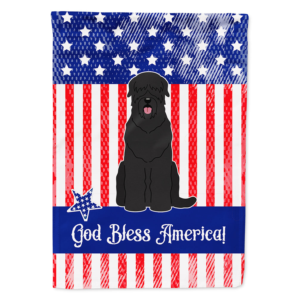 Patriotic USA Black Russian Terrier Flag Canvas House Size BB3021CHF