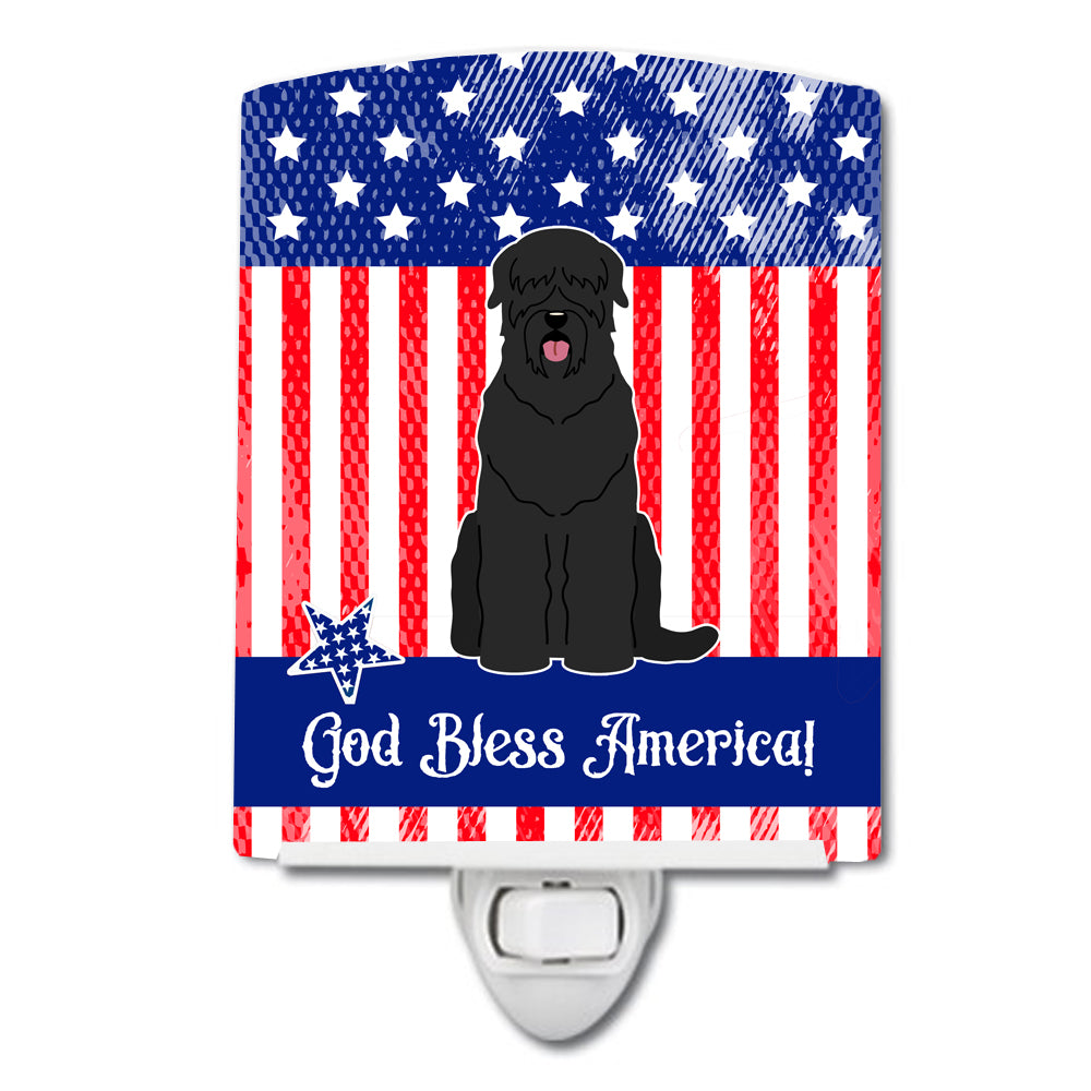 Patriotic USA Black Russian Terrier Ceramic Night Light BB3021CNL - the-store.com