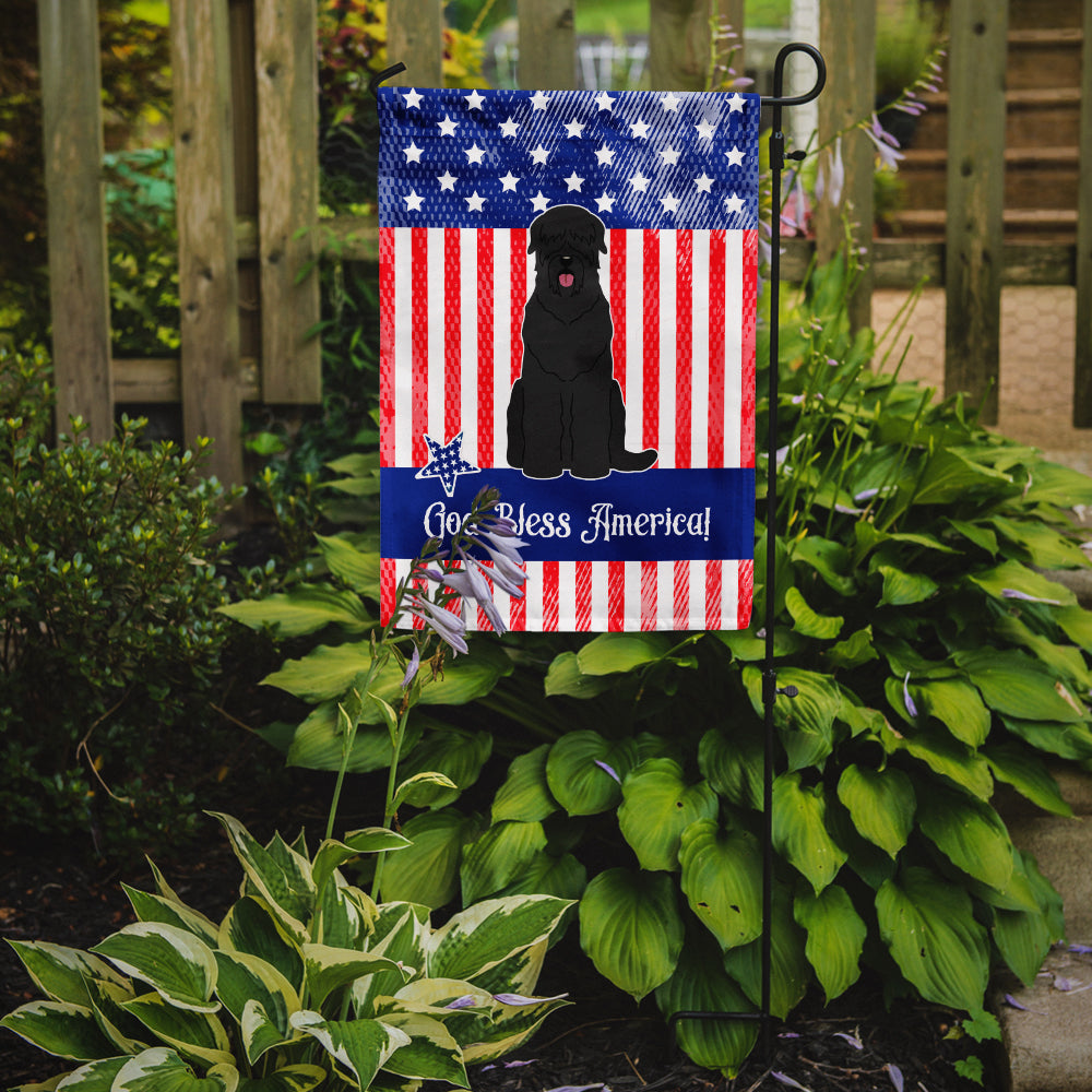 Patriotic USA Black Russian Terrier Flag Garden Size