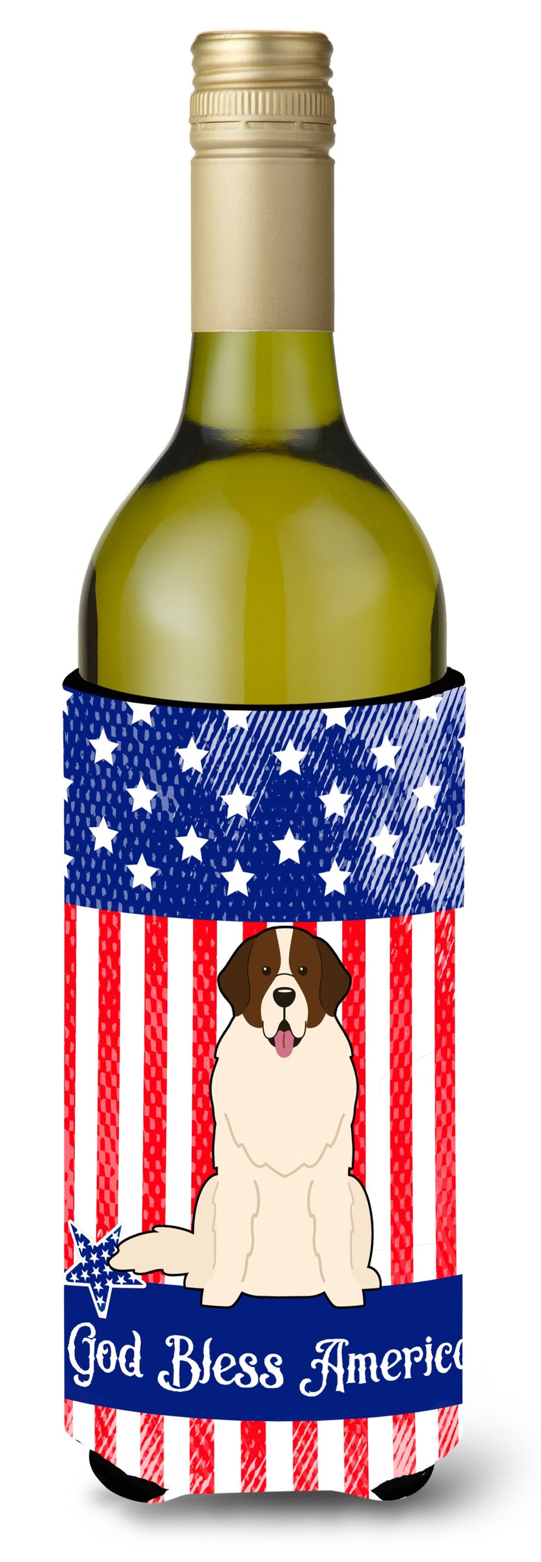 Patriotic USA Moscow Watchdog Wine Bottle Beverge Insulator Hugger BB3022LITERK by Caroline&#39;s Treasures